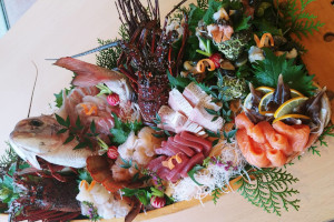 伊勢海老造り盛りの写真